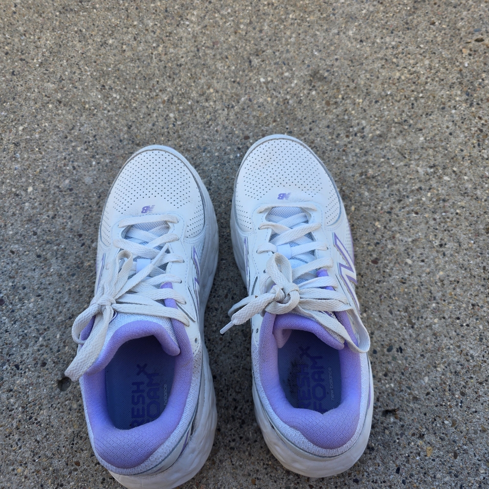 New Balance Fresh Foam Leather  Women's White and Purple Sneakers Size 9B - Picture 14 of 14